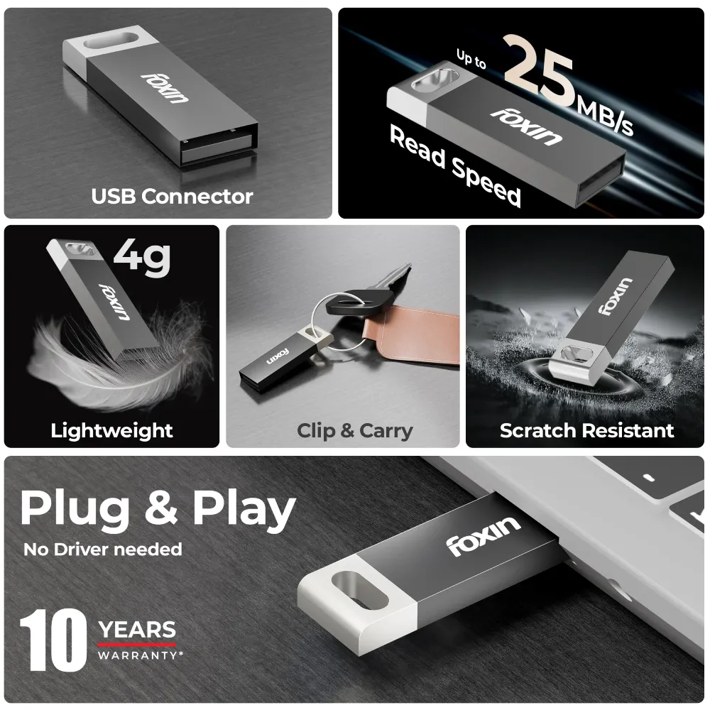 Foxin Prime Pendrive 8GB USB 2.0 (METAL) view 2